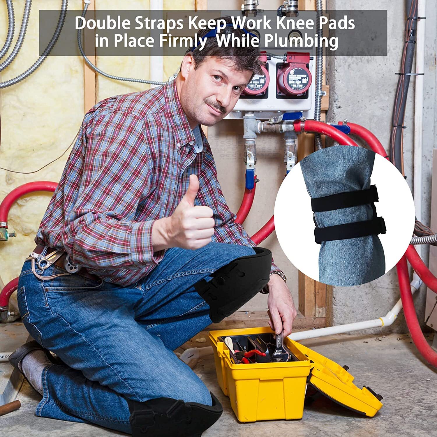 WORKDUDE Professional Knee Pads for Work Construction Sport Anti Slip Heavy Duty