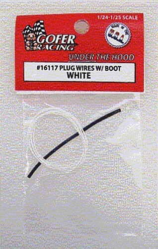 Gofer-Racing Plug Wires with Boot (White) - Plastic Model Vehicle Accessory