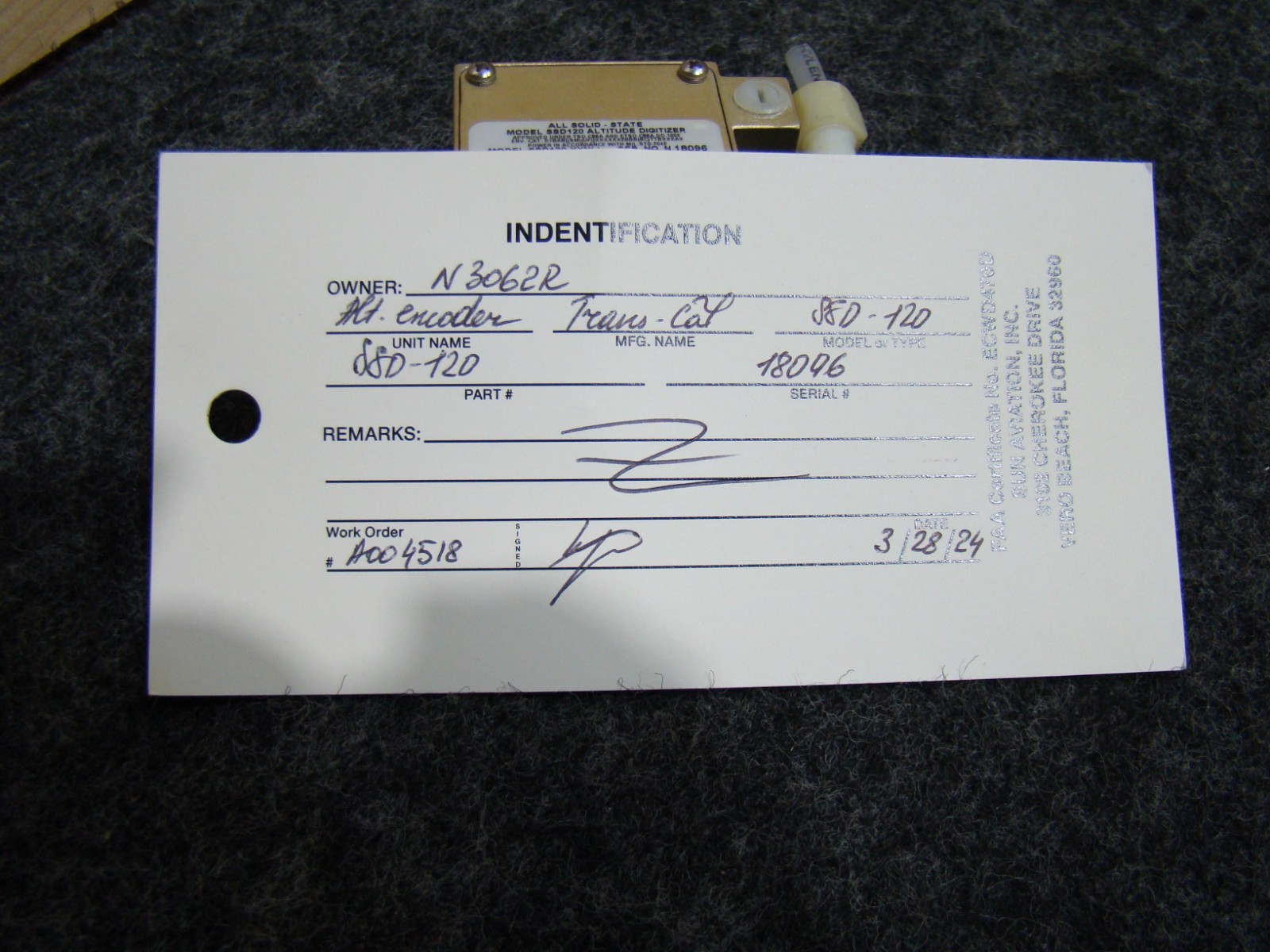 USED All Solid State Altitude Digitizer PN: SSD120