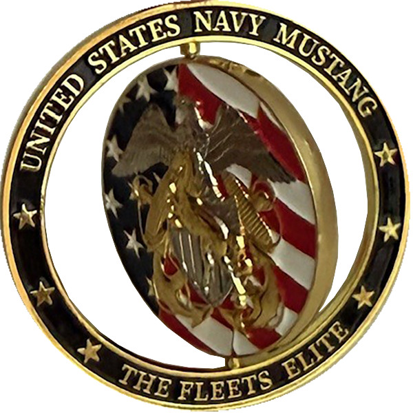 UNITED STATES NAVY MUSTANG SPINNER COIN - 2.5"