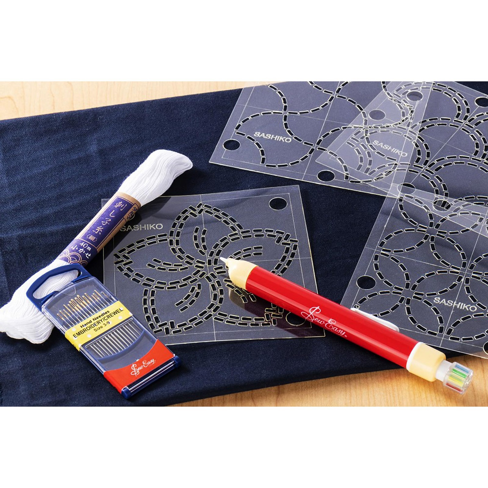 4 Sashiko Template Seigaiha Waves Quilting Patchwork Applique Transparent