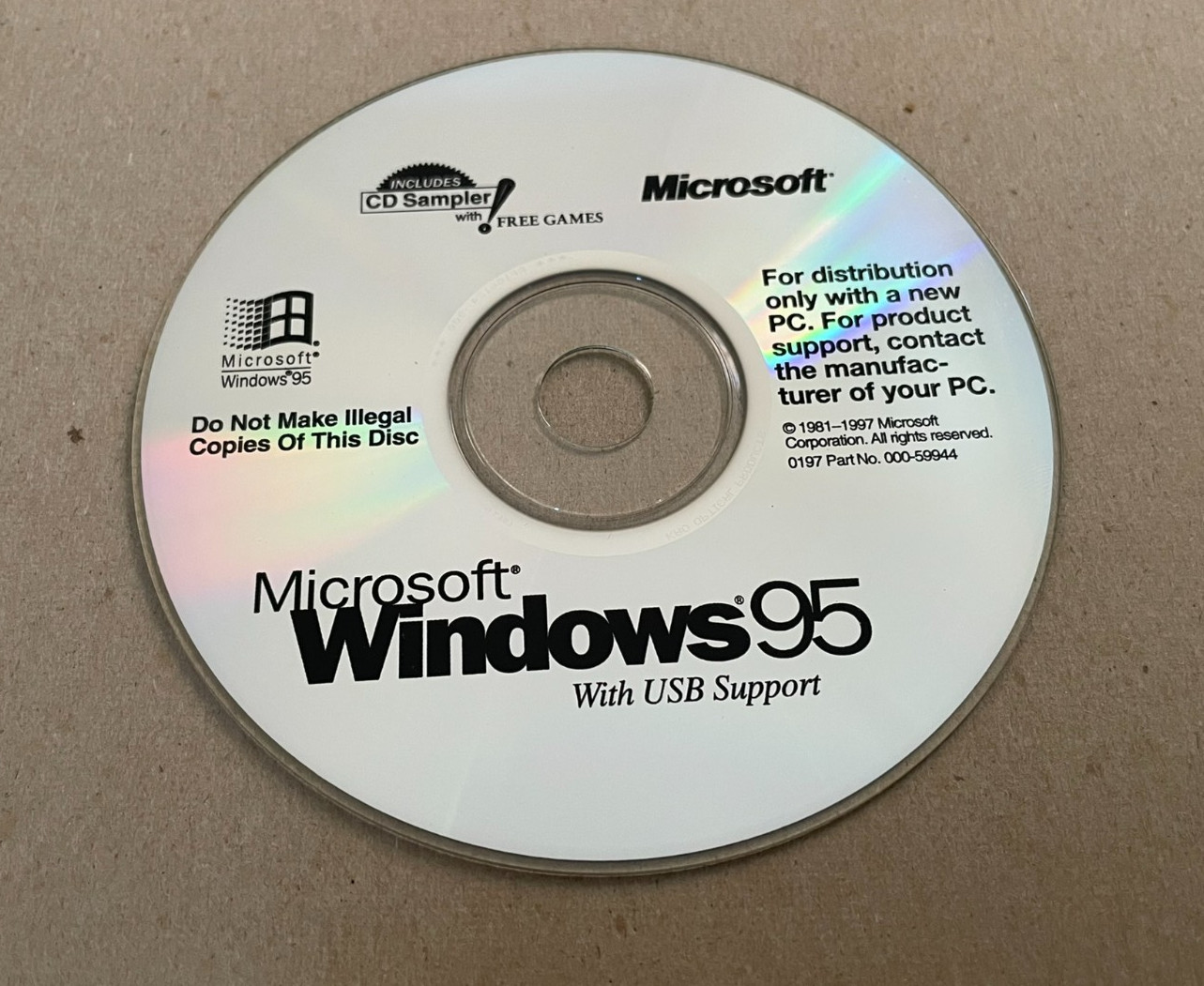 Microsoft Windows 95 for PC and Microsoft Windows Update Internet Pack