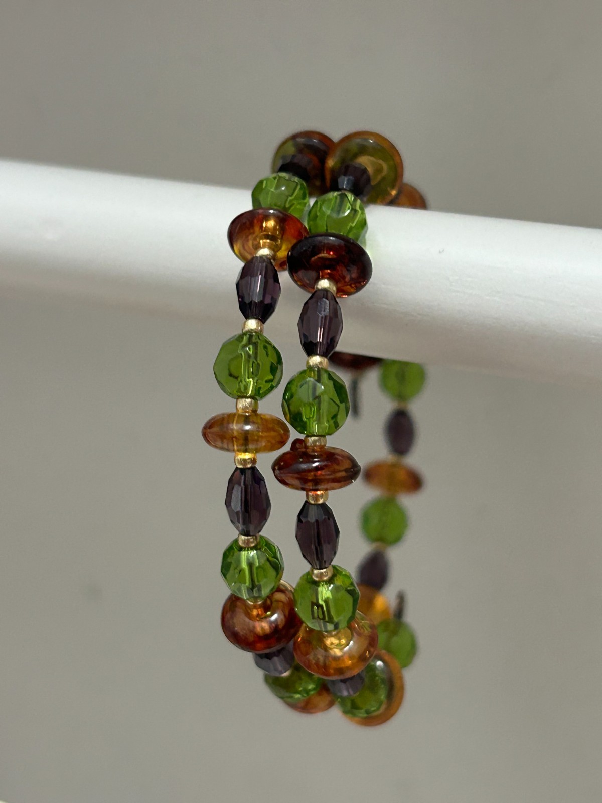 Glass Bead / Seed Bead / Wrap Bracelet 23035 - Brown / Green / Purple / Gold