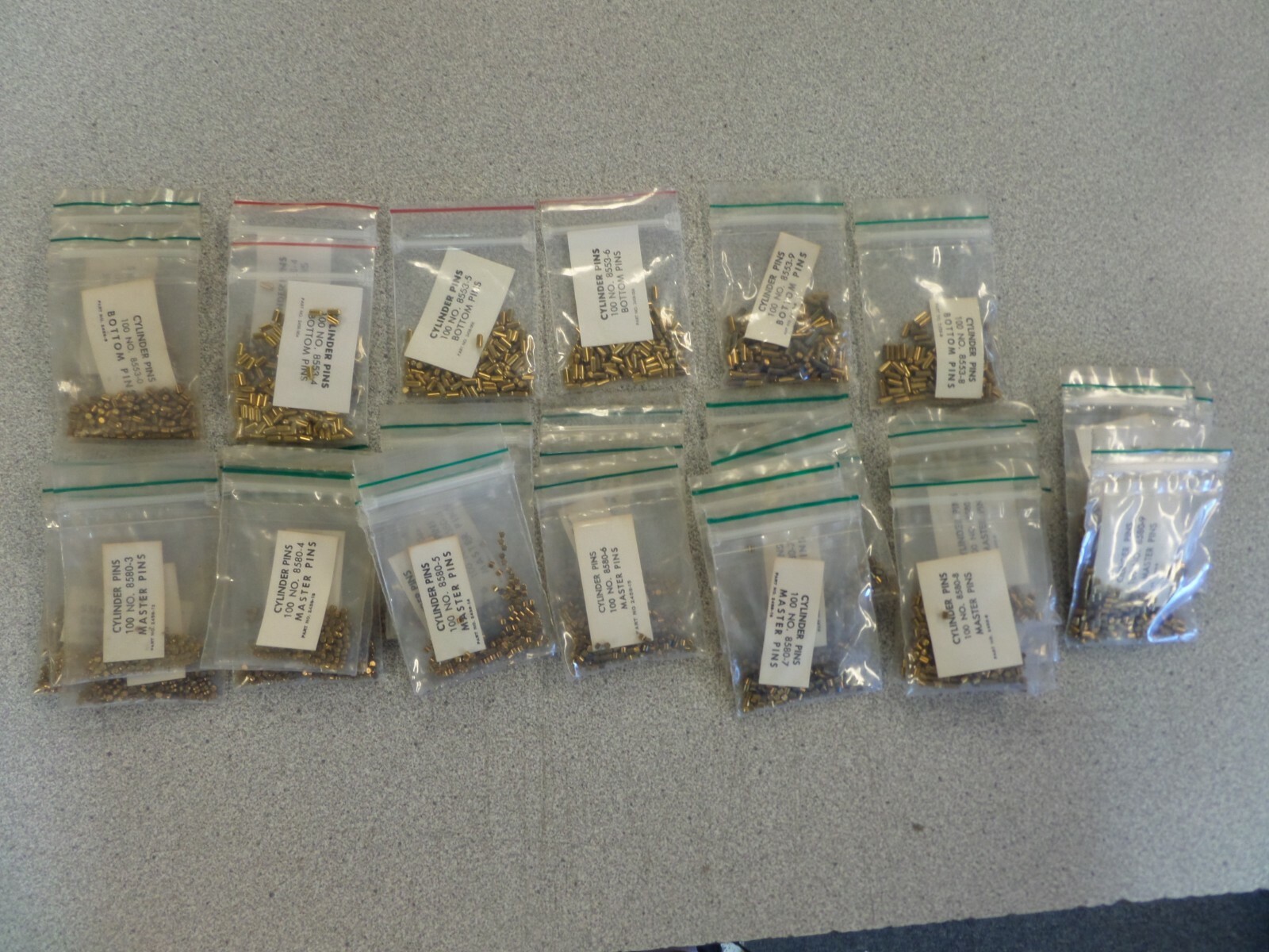 WEISER ORIGINAL LOCK PINS MIXED LOT OF 36 PIN PACKS 3600 PINS TOTAL