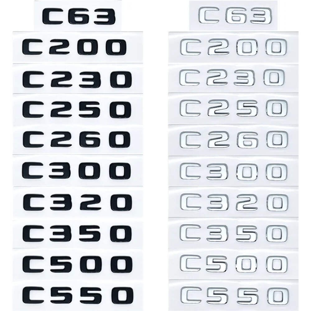 ABS Plastic C200 C200L C230 C250 Trunk Rear Logo Badge Emblem Sticker For Merced