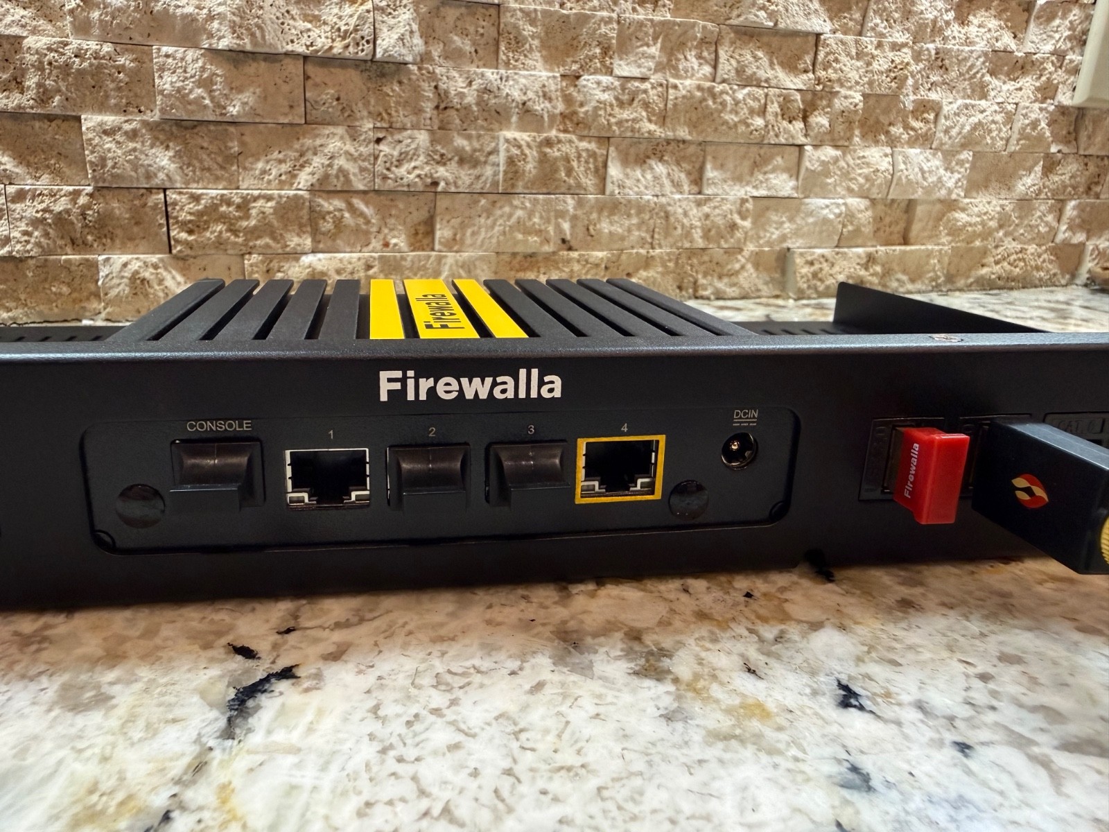 Firewalla Gold with official Firewalla rackmount, WiFi SD Adapter and RJ-45s