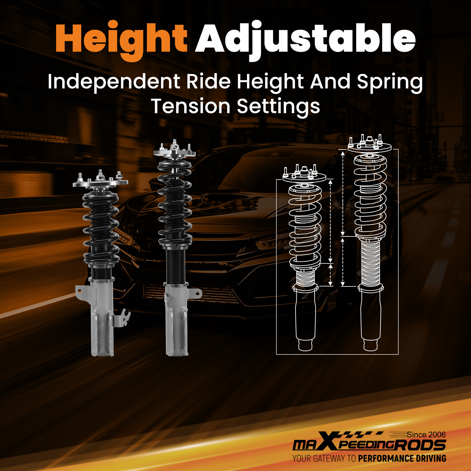 24 Step Damper Adjustable Coilovers Lowering Kit For Toyota Avalon 1995-2003