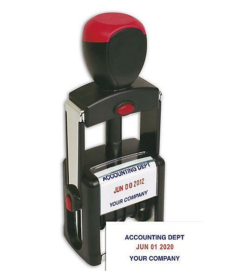 Self-Inking Metal Dater Stamper - Two Color / Deluxe Item #: D143