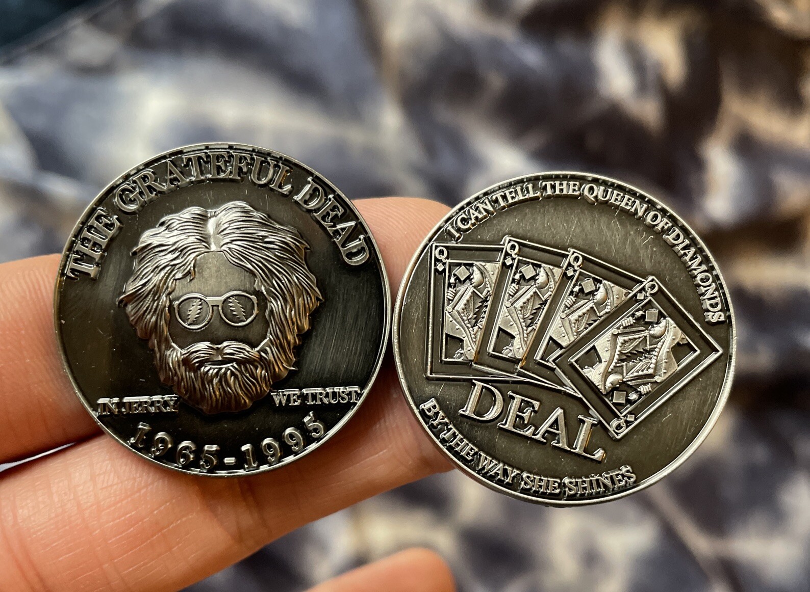 Grateful Dead Coin Golf Ball Mark Dealer Jerry Garcia Poker Chip Antique Nickel