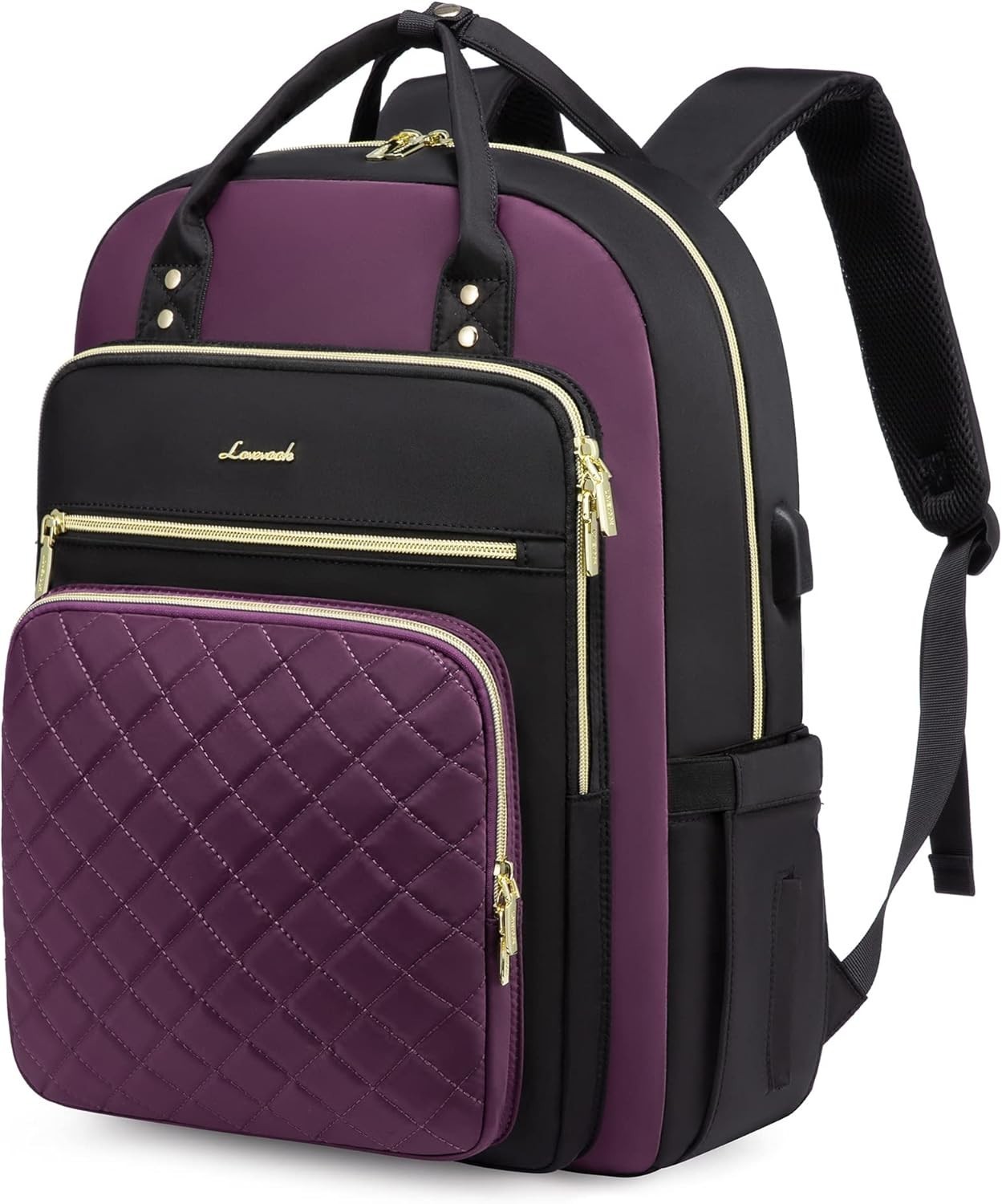 Laptop Backpack Purse Women 15.6" Laptop Bag Travel W/ USB Port Water Resistant