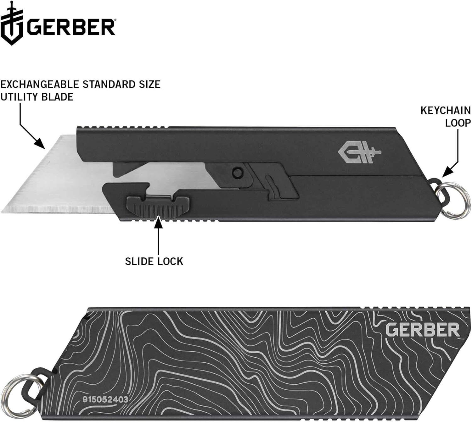 Gerber EAB Utility Knife Mini Black Pocket Razor Box Cutter Keychain EDC Tool