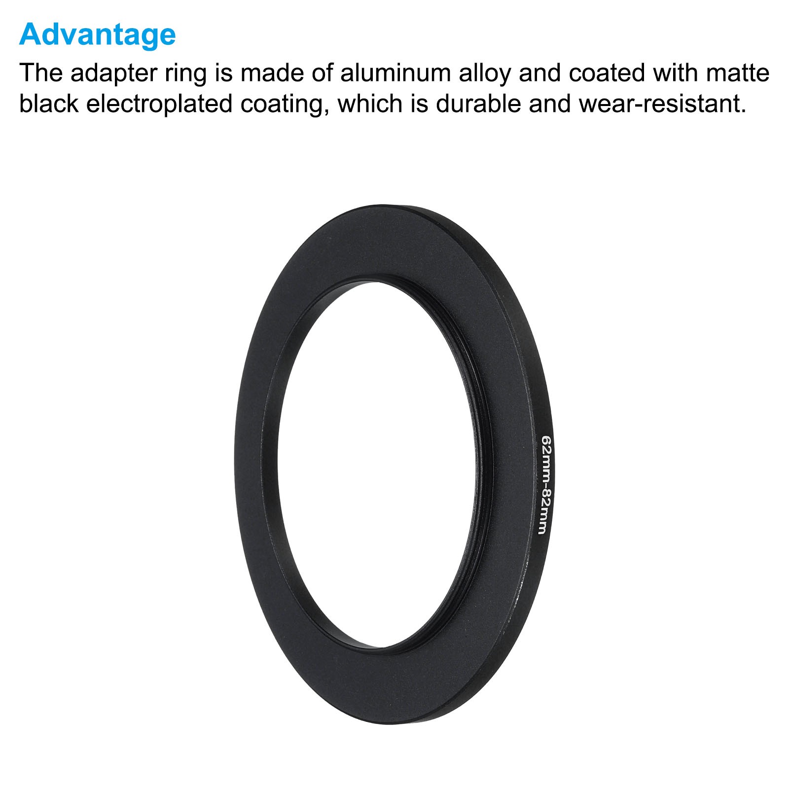 62mm-82mm Step Up Ring Camera Lens Filter Adapter Ring Filter with Cloth