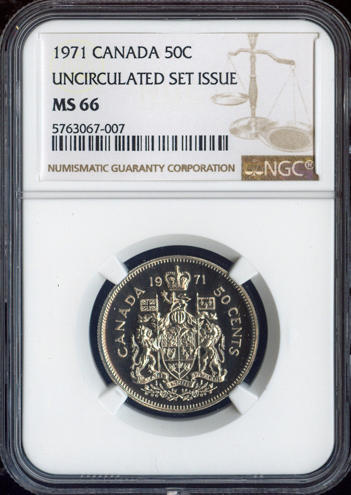 1971 Canada 50 Cents 50C NGC MS66 - Quality