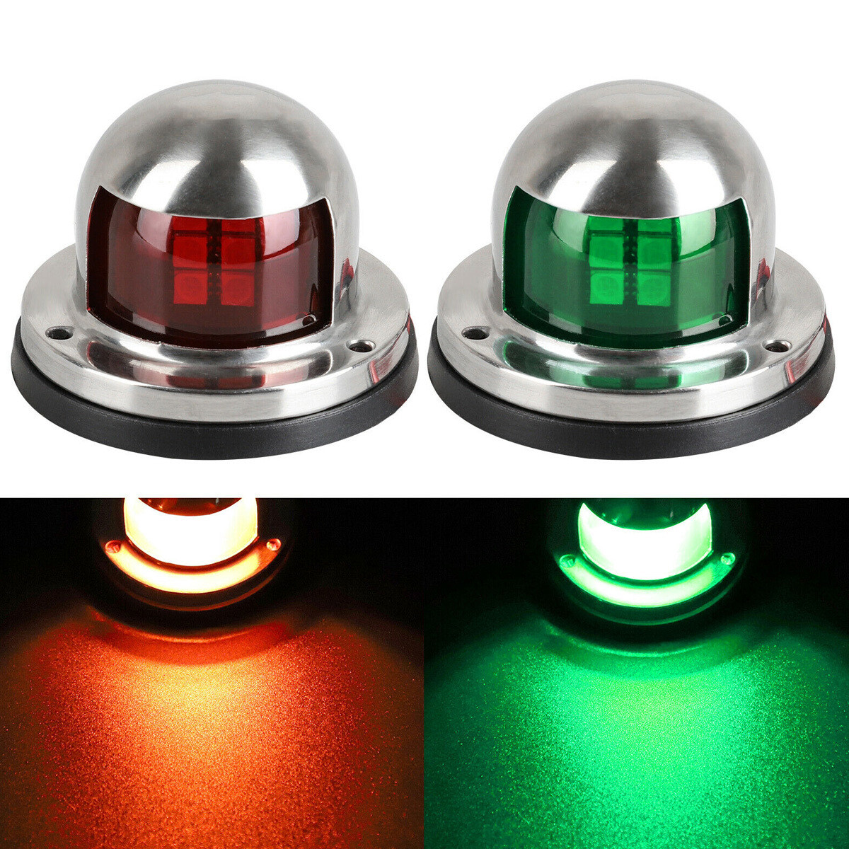 2pcs 12V Red Green Navigation 16 LED Marine Bow Boat Yacht Pontoon Bright Lights
