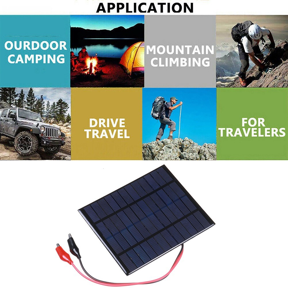 Outdoor Use 10W 12V Solar Panel with Clips Great for Charging Multiple Devices