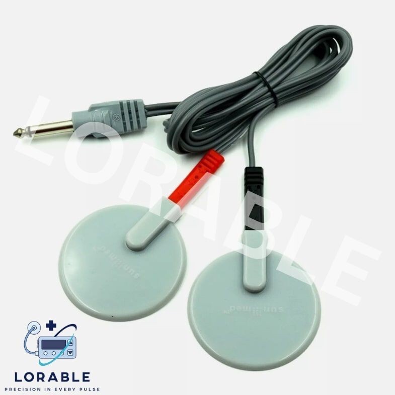 Premium 20 Carbon Electrodes & 10 Cables For Electro-Therapy Unit