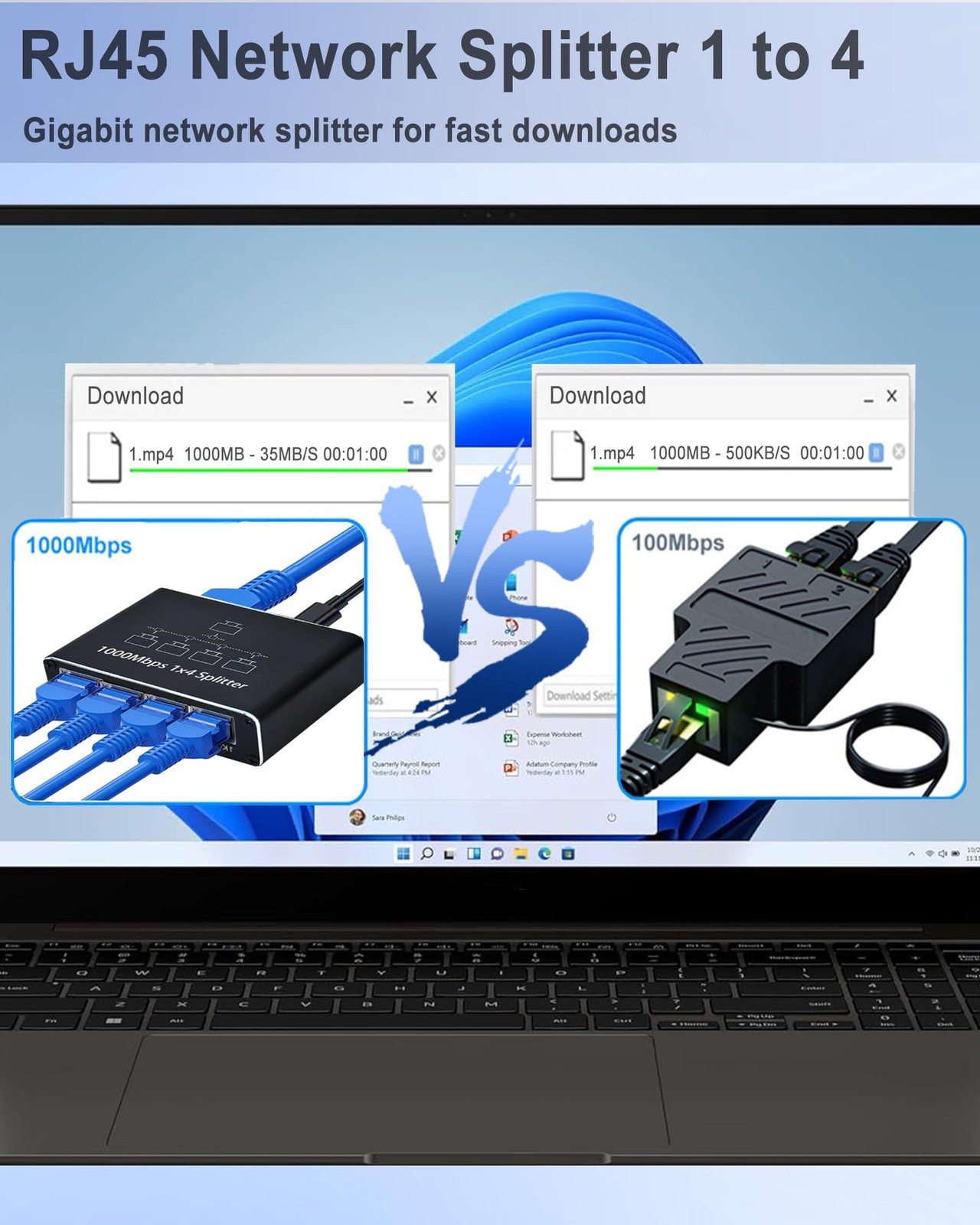 Ethernet Splitter 1 to 4 with Lan Cable, 1 4 Cable