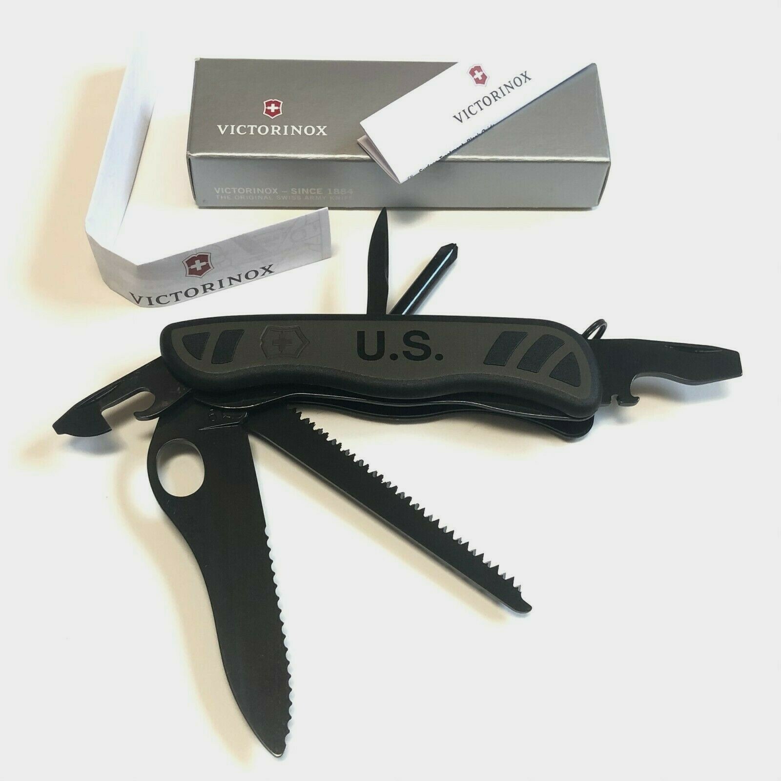 Victorinox US Soldier Combat Utility Knife Black Swiss Army Navy SEAL SAK Dem 08