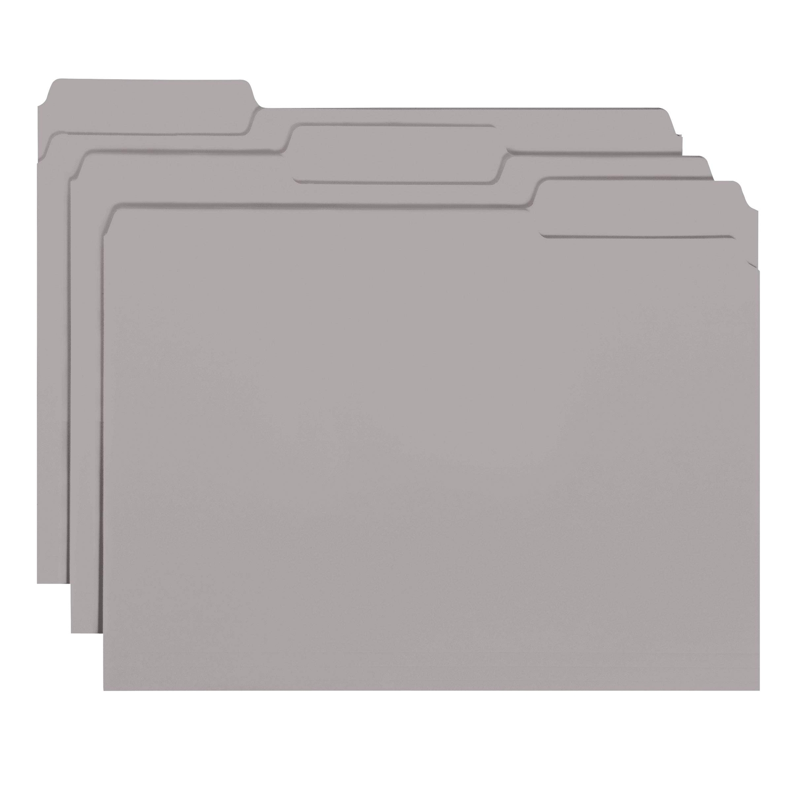 Interior File Folder 1/3-Cut Tab Letter Size Gray 100 per Box 10251