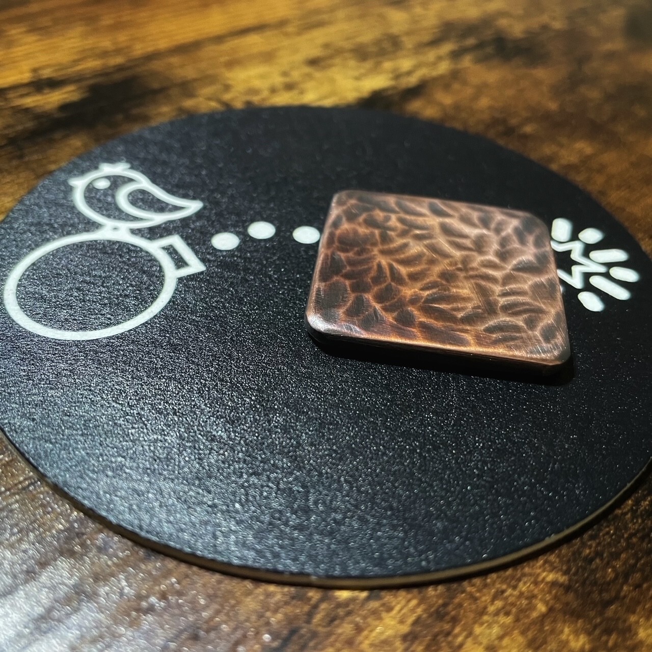 BLANK  1.25” Square Hand Made Aged Copper Golf Ball Marker!
