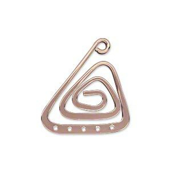 Rose Gold Spiral Triangle Earring Findings 1 inch Chandelier Pendants Jewelry 10