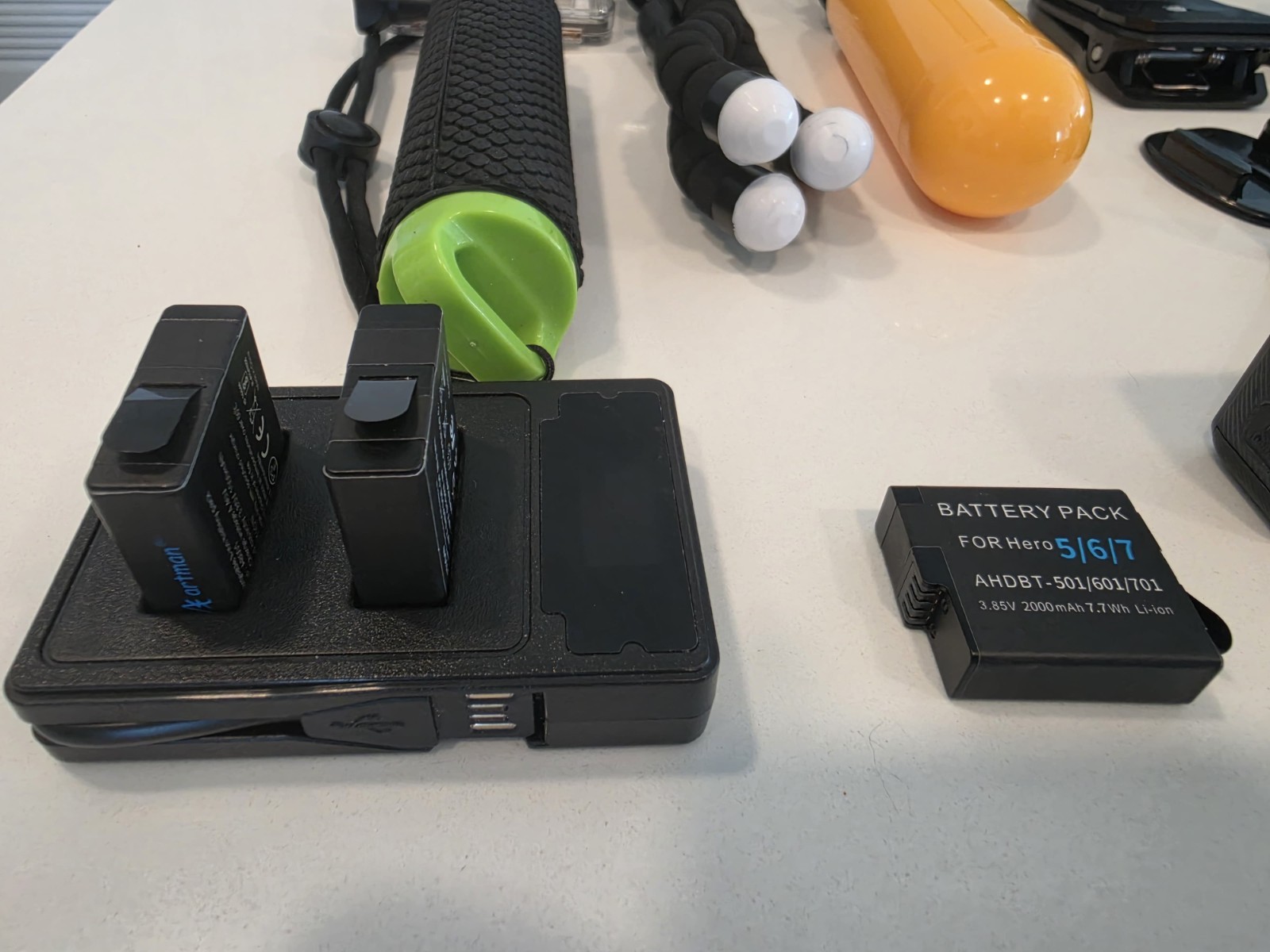 GoPro HERO6 Black Accessory Bundle w/ Case, Waterproof Housing, Mounts, microSD.