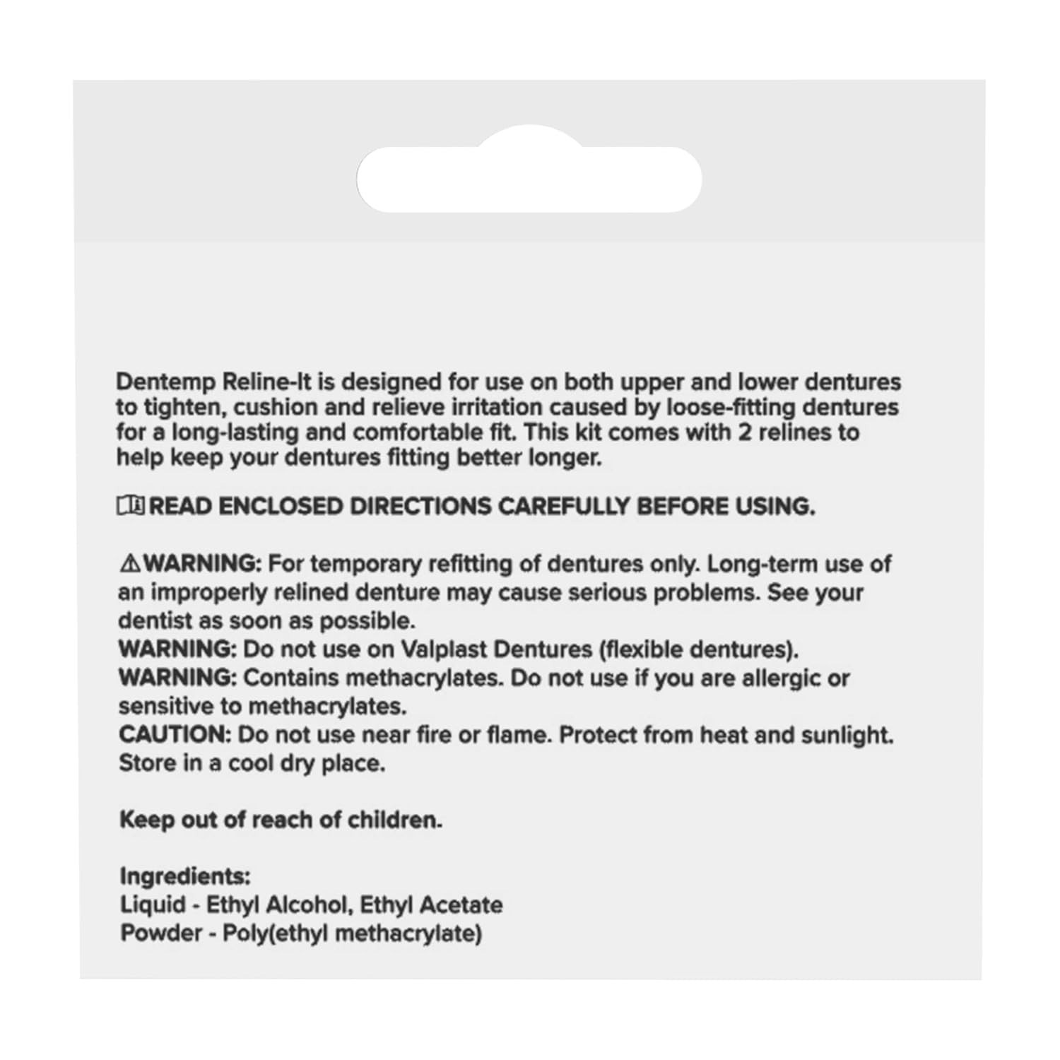 Reline It Denture Kit, Custom Fit Solution for Loose Upper and Lower Dentures