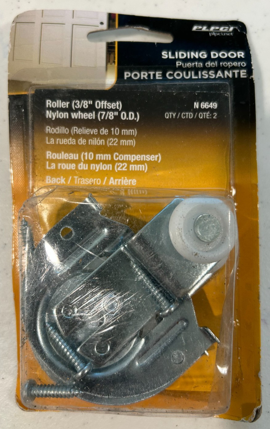 PLPCI  N 6649 Sliding Door 3/8" Rollers (1 Set) New FREE SHIPPING