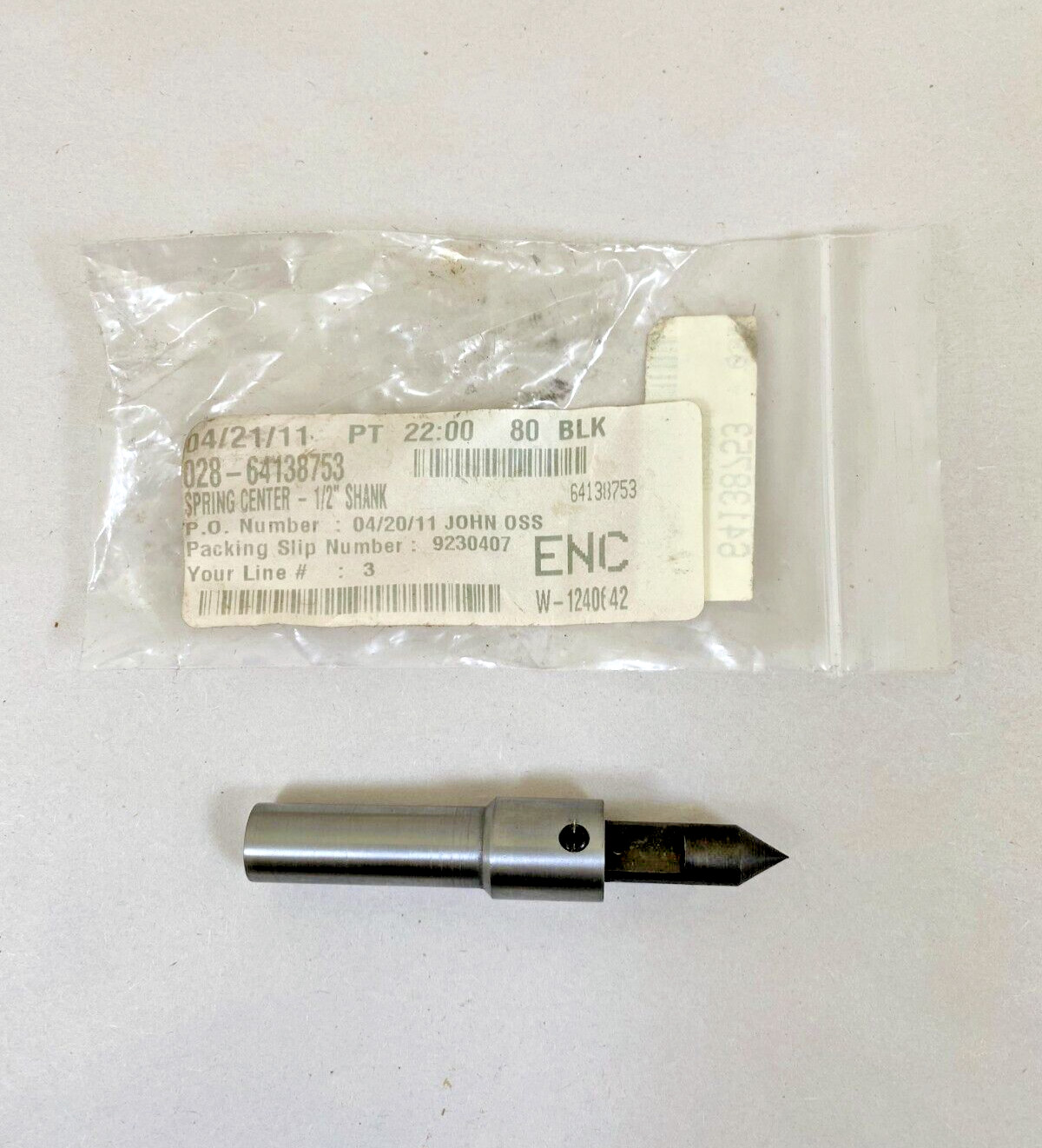 SPRING CENTER 1/2" SHANK TDD-2000-H 64138753, NEW