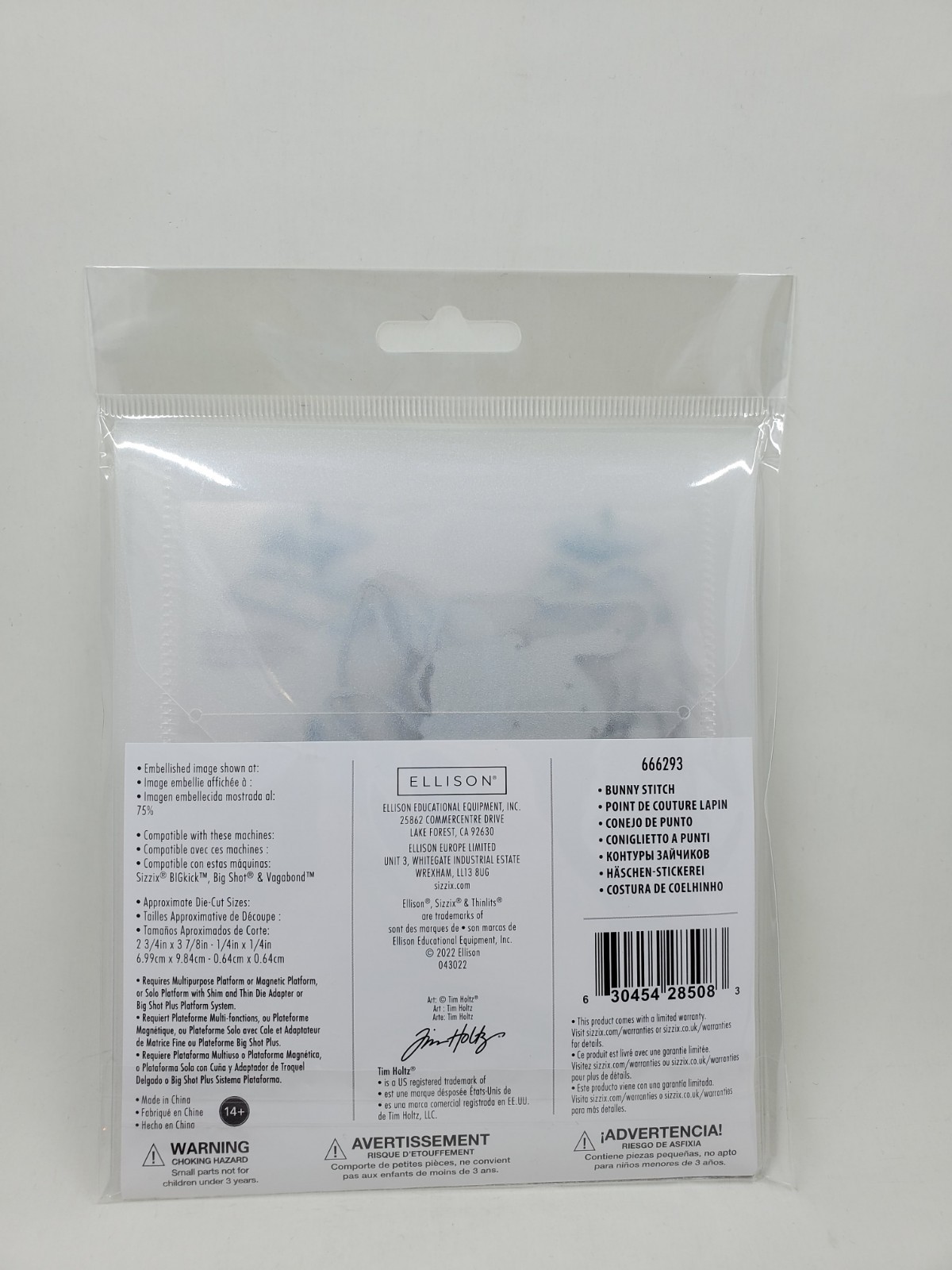 TH1 Sizzix Tim Holtz Thinlits Bunny Stitch Easter Rabbit Bunnies Dies 666293