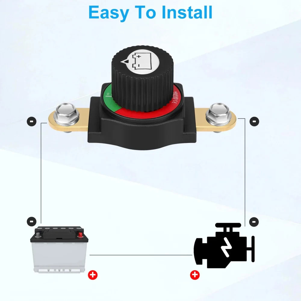 300A 12-48V DC Negative Side Post Battery Disconnect Switch In-Line Master Power
