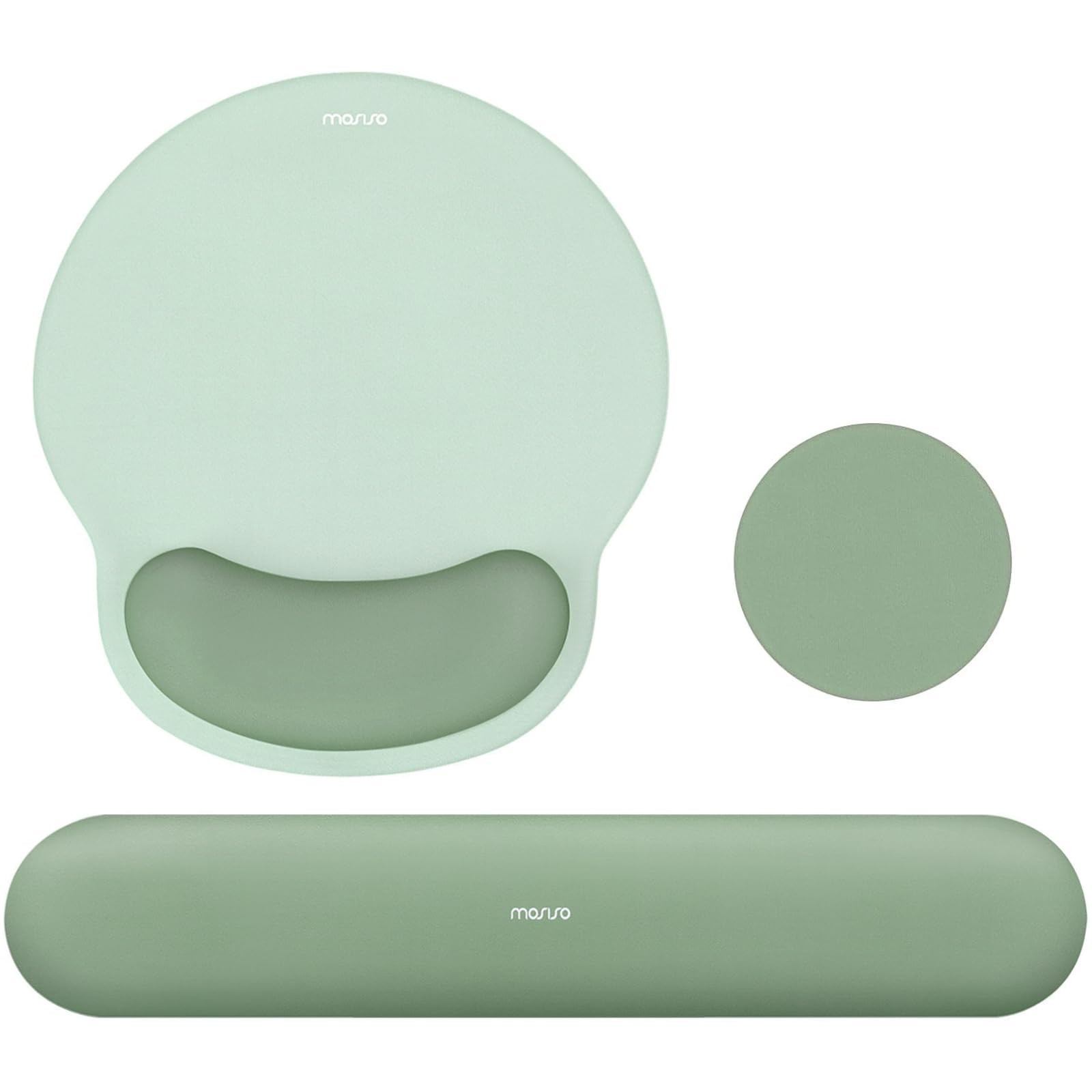 MOSISO Wrist Rest Support for Mouse Pad&Keyboard Set, Circle Curved Ergonomic Mo