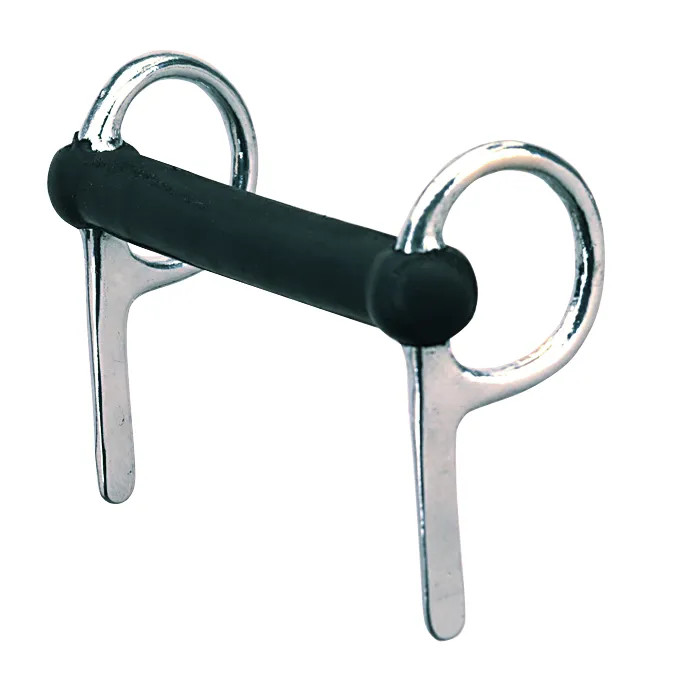 Weaver Leather Half Cheek Driving Bit - 5” Black Rubber Mouthpiece, Chrome