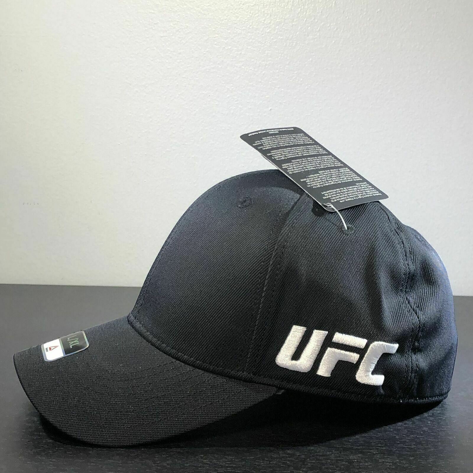 Mens Reebok UFC Fighter Structured Flex Hat - Black | White