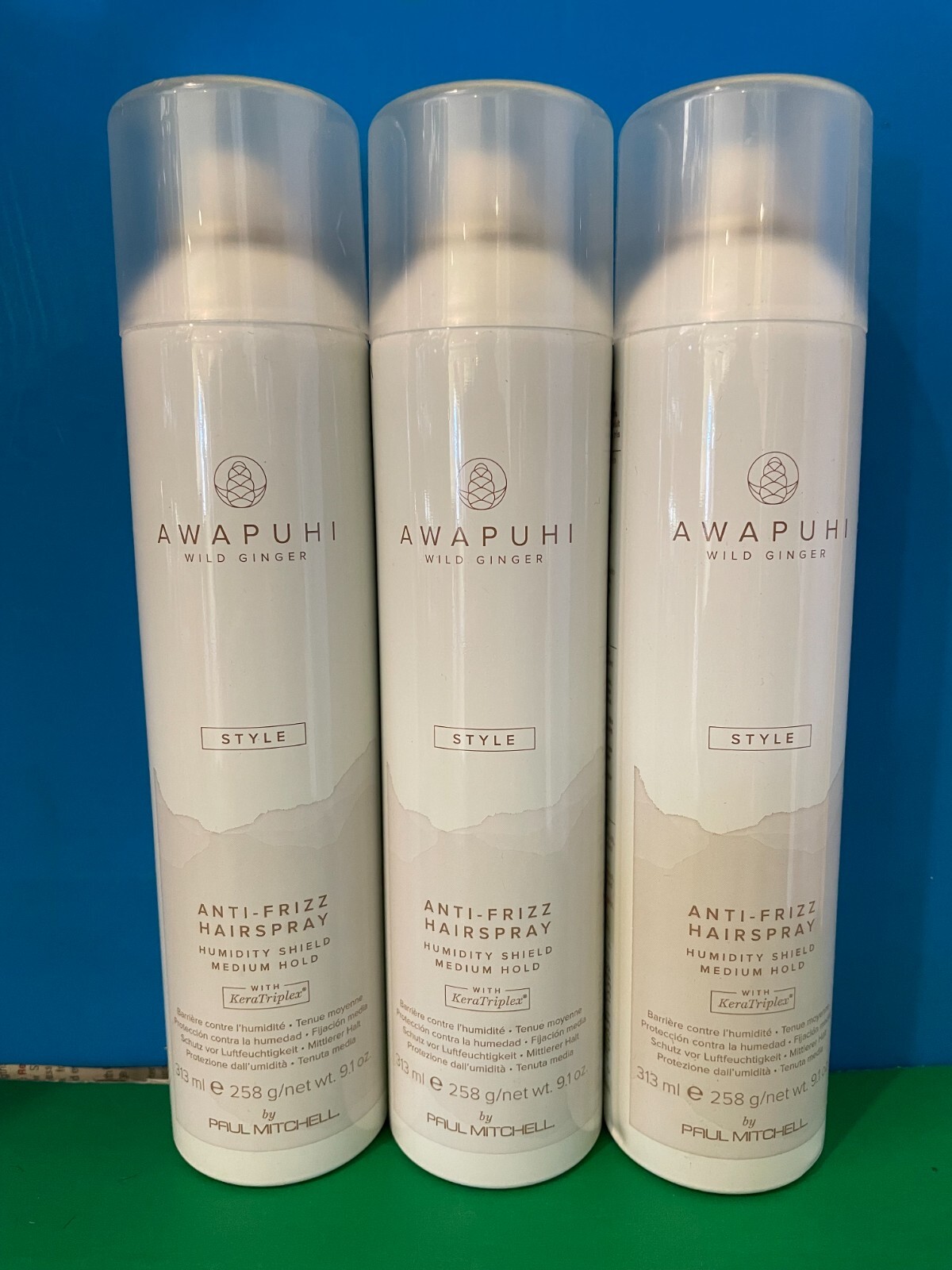 3 Paul Mitchell Awapuhi Wild Ginger Anti Frizz Hairspray Medium Hold 9.1oz New