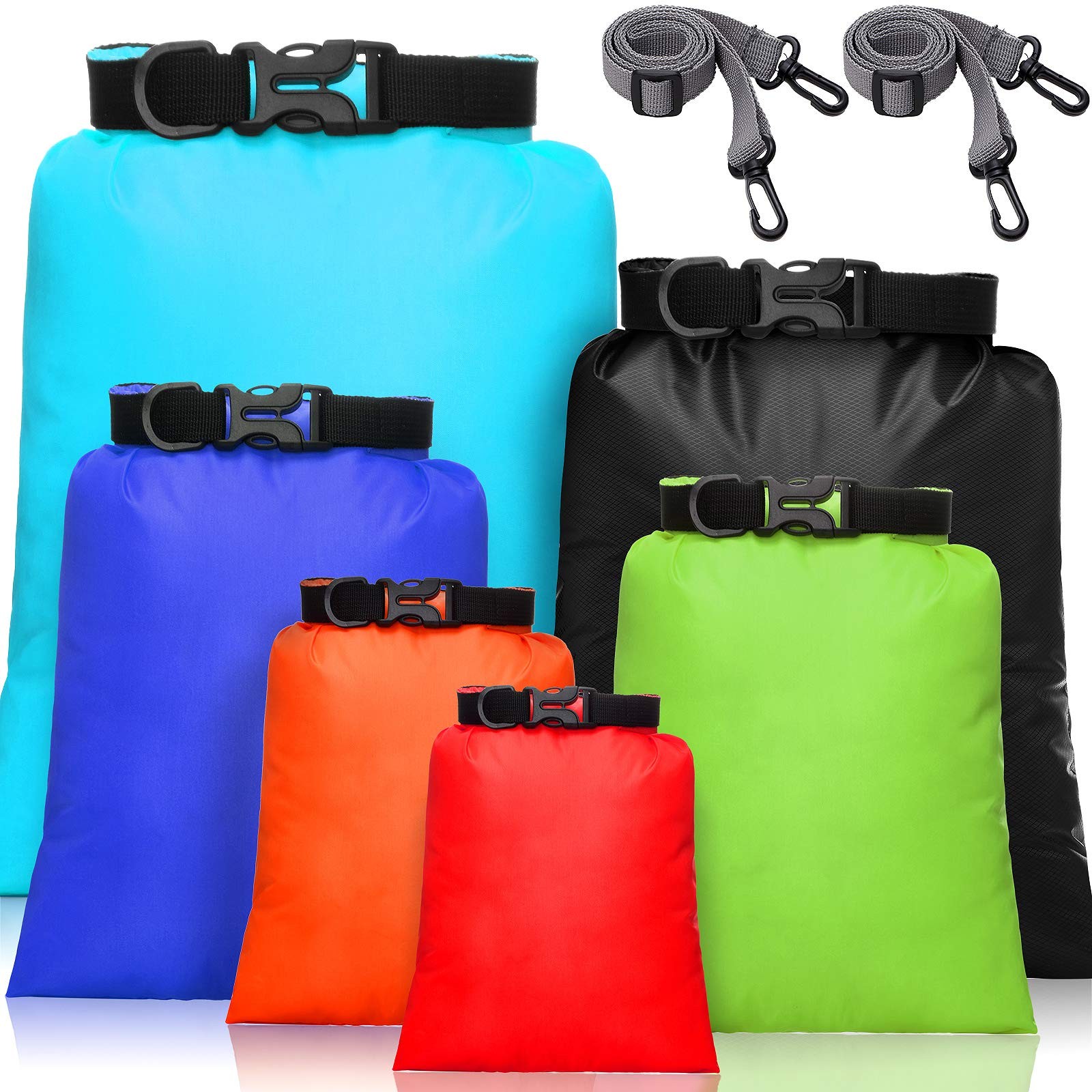 Shappy 6 Pcs 6/12 Waterproof Dry Bags, Lightweight Outdoor Colorful