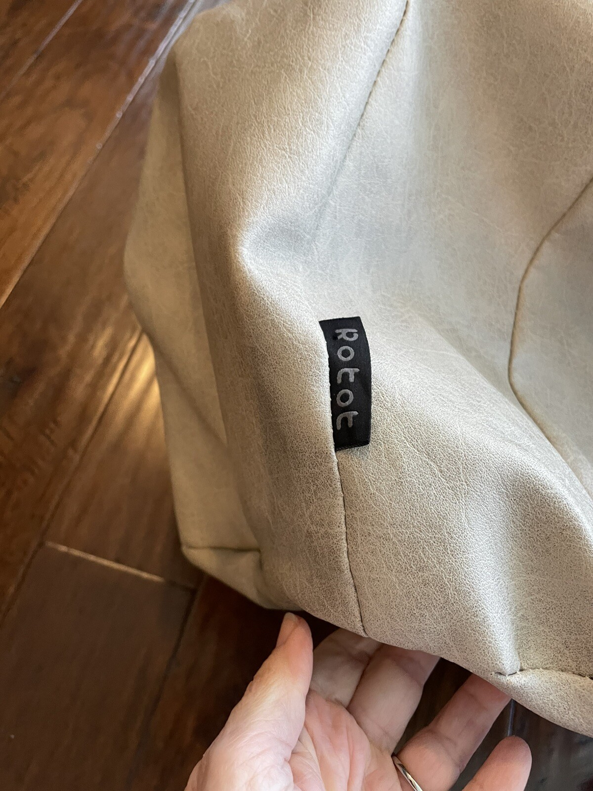 ROTOT Unstuffed Pouf Cover, Ottoman, Light Gray