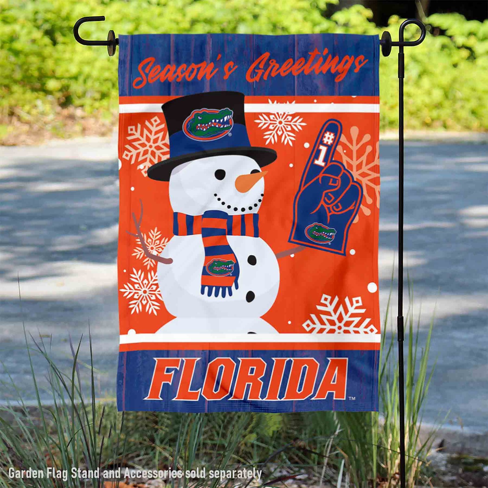 Florida Gators Holiday Winter Snow Garden Flag and Yard Banner