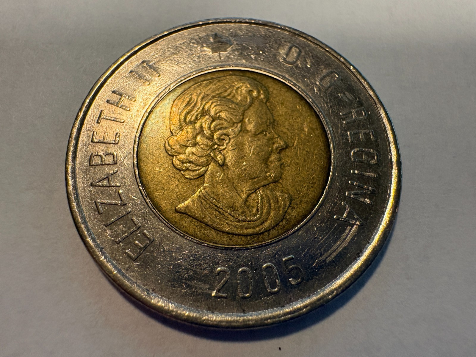 2005 Canadian 2 Dollar Coin Queen Elizabeth II & Polar Bear - Circulated