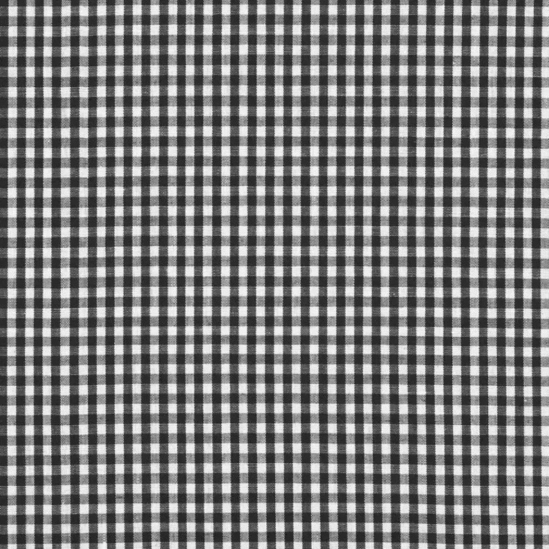 black Gingham Checkered 1/8” inch Fabric poly cotton 60” wide no stretch