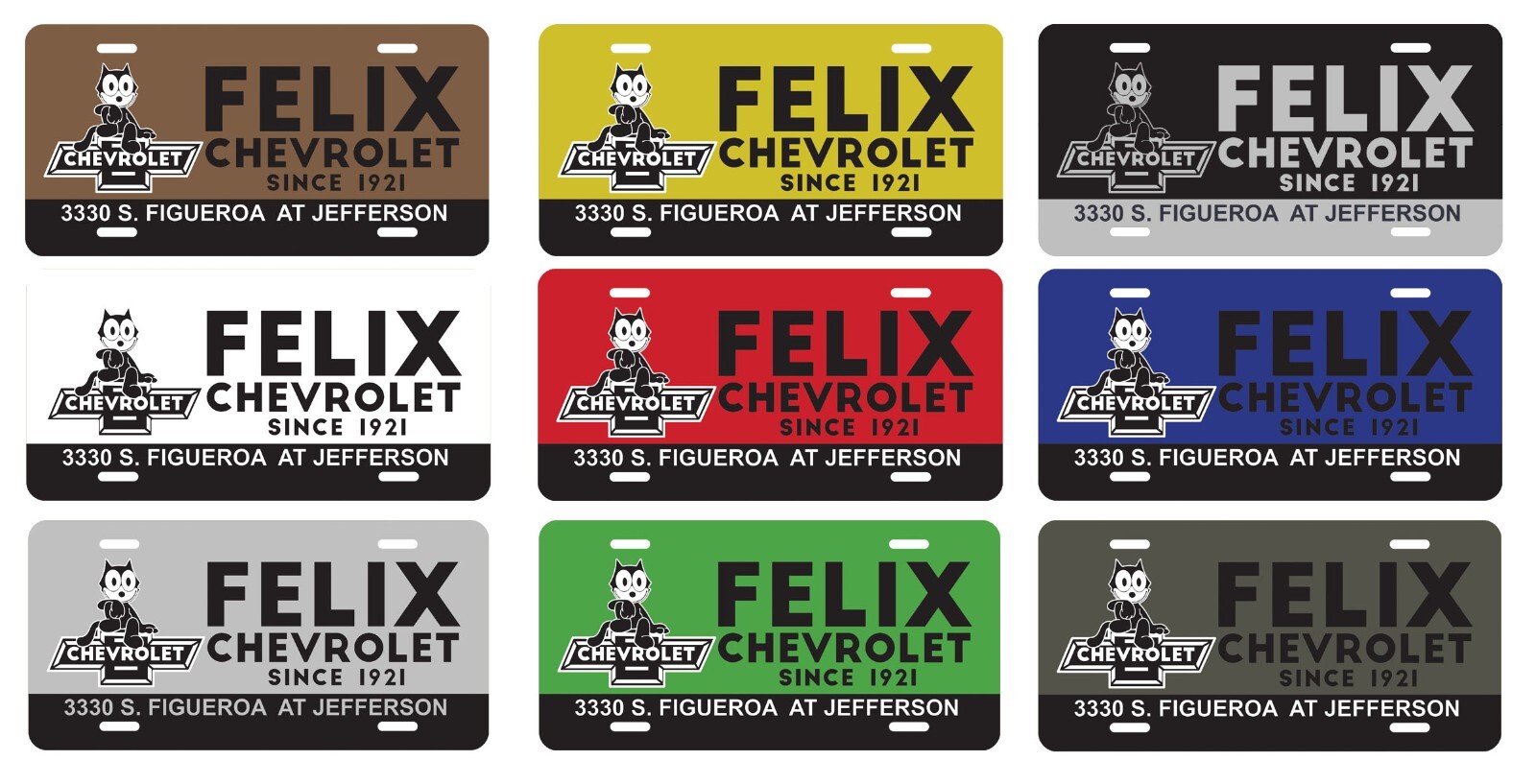 Felix The Cat License Aluminum Plate Insert Lowrider Chevy Truck Car Var. Colors