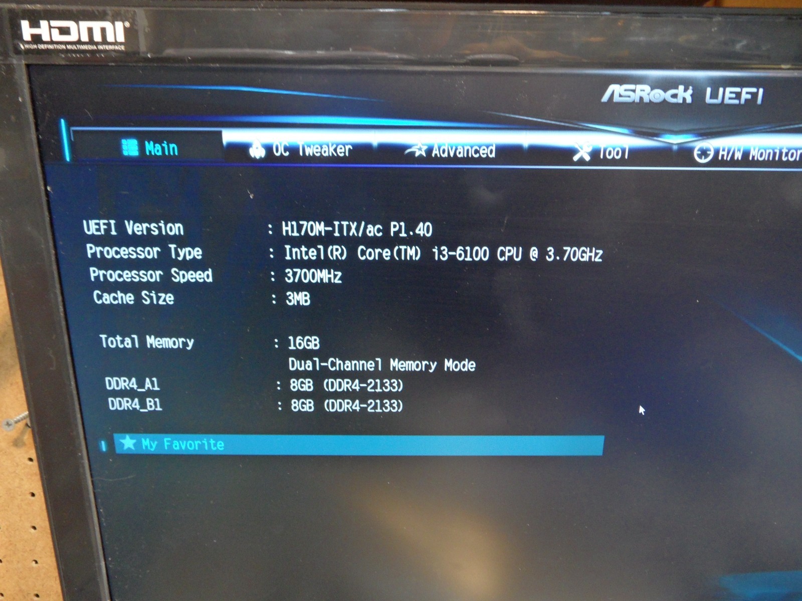 ASRock H170M-ITX/ac Motherboard With i3-6100 CPU and 16 Gb Ram LGA1151 With I/O