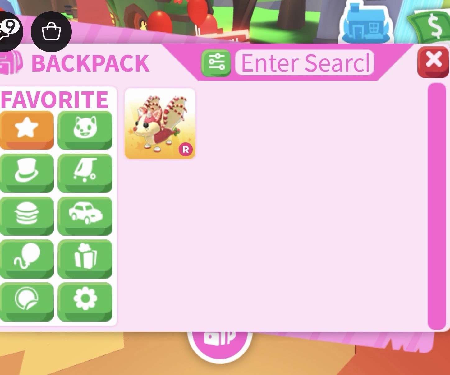 Adopt Me! Ride Pet Virtual In-Game Item Backpack Inventory Screenshot