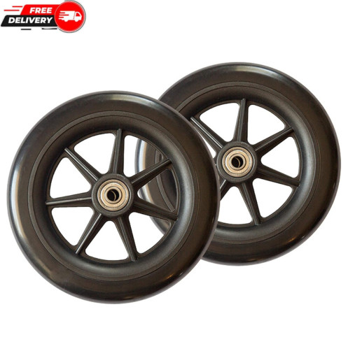 6" Replacement Walker Wheels for Seniors & Elderly - Set of 2 Rollator Wheels