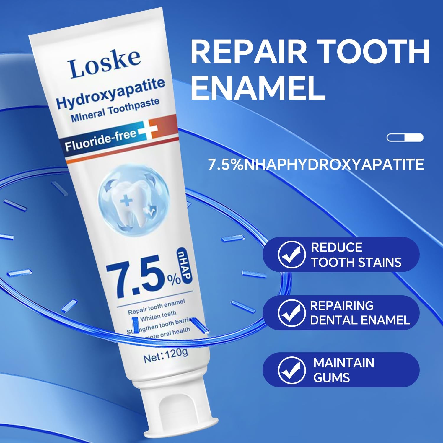 Hydroxyapatite Toothpaste for Stronger Teeth Natural Remineralization Formula