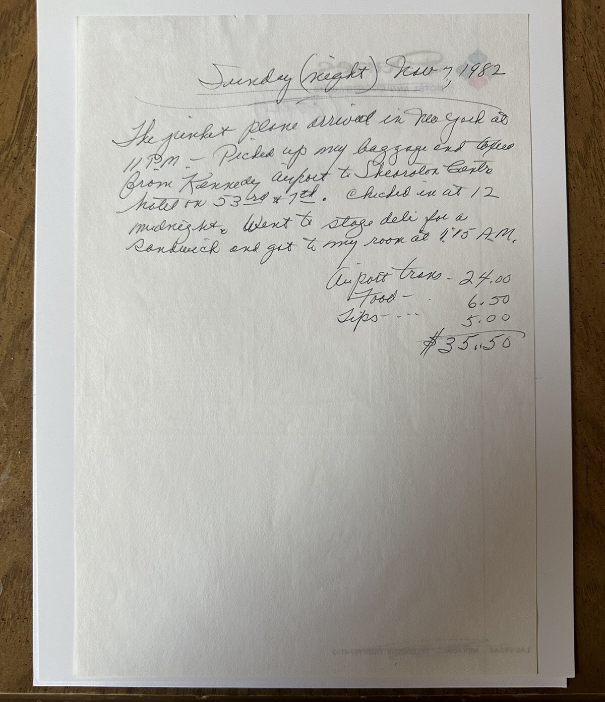Joe DiMaggio Yankees HOF November 1982 Handwritten Diary Page STEINER LOA RARE