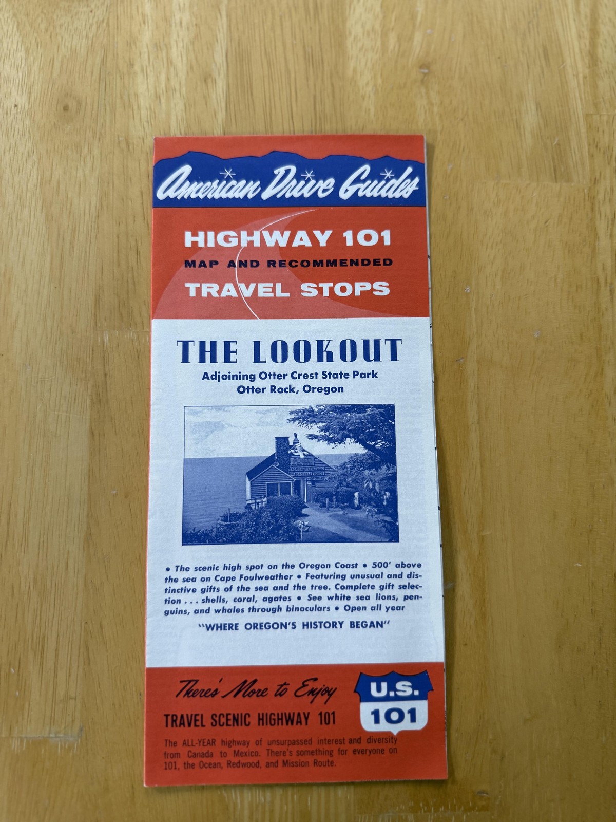 Vintage 1972-73 American Drive Guides Highway 101 Travel Map Folded Brochure USA