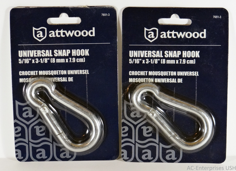 Attwood Universal Snap Hook 5/16 x 3 1/8 in (2 Pcs)