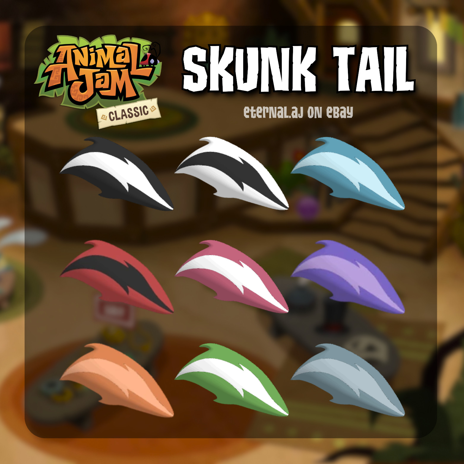 Animal Jam Classic (AJC) | Skunk Tail (READ DESCRIPTION)