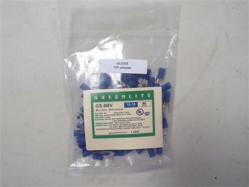 GREENLITE 401065 BLUE SPADE WIRE CONNECTOR GS-B6V SET OF (100) 16 - 14 GAUGE